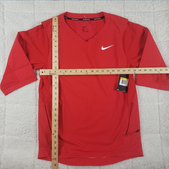 MEN'S NIKE BASEBALL RED 3/4 SLEEVE SMALL - Picture 2 of 10